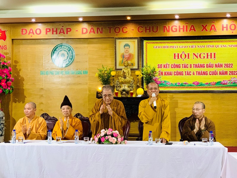 Ban Trị sự GHPGVN tỉnh Quảng Ninh họp tổng kết công tác Phật sự 8 tháng đầu năm và triển khai công tác 4 tháng cuối năm 2022 
