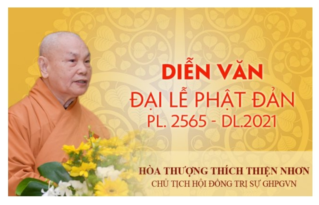 Diễn văn Phật đản PL.2565 – DL.2021 của Hòa thượng Chủ tịch Hội đồng Trị sự GHPGVN 